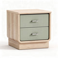 Navy blue nightstand with two drawers and gold metal legs 50 x 40 x 60cm
