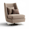 Swivel accent chair in blush velvet with removable cushion 90 x 90 x 75cm